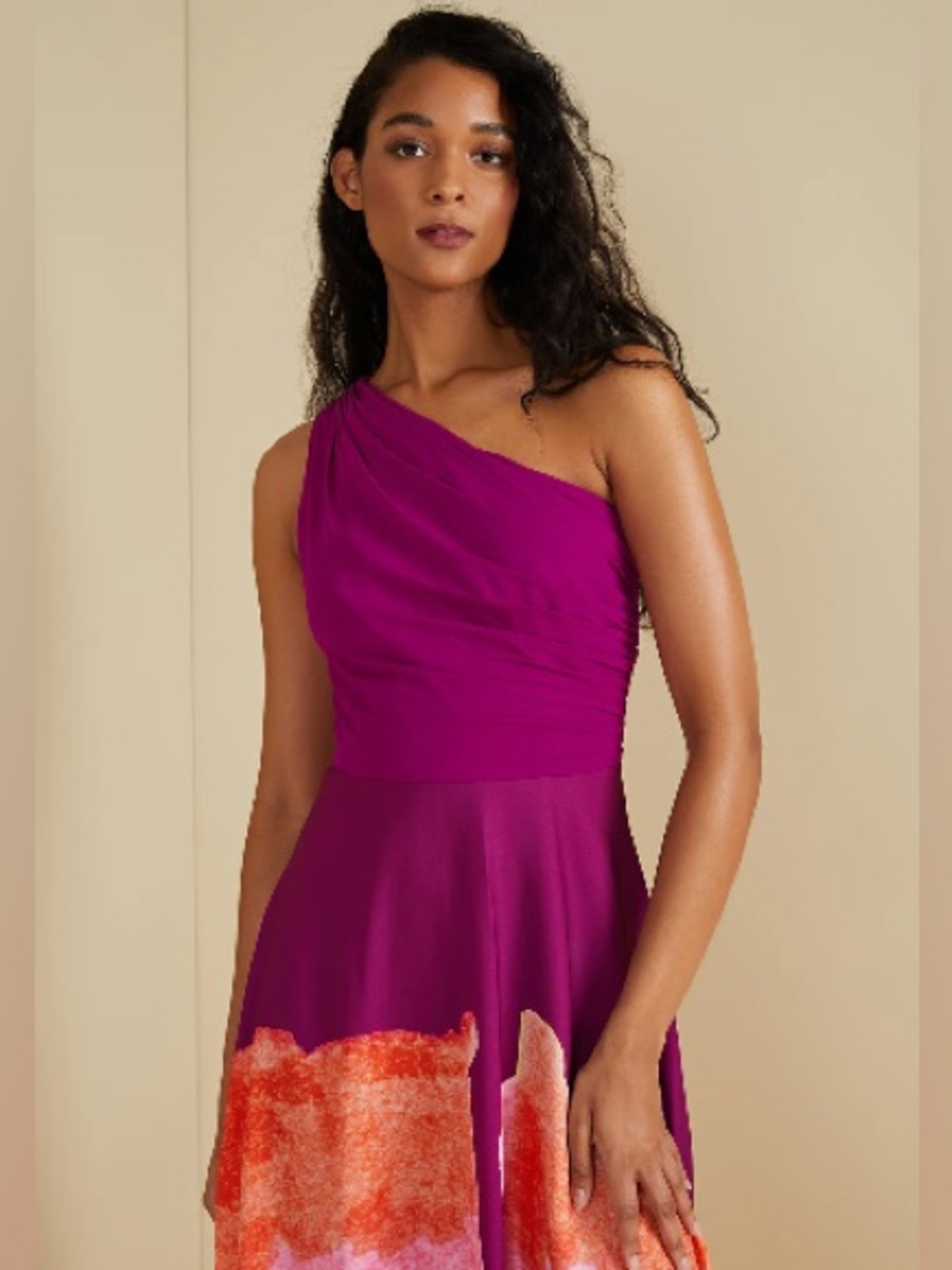 AMUR floral one shoulder gown size 4 - Picture 4 of 16